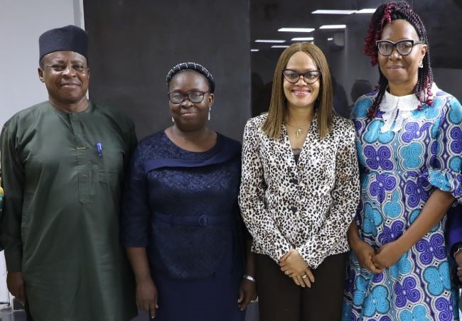 L-R: NEPC’s Ganiyu Ahmid Gbolagade, Adeleke Adejoke of Federal Department of Fisheries and Aquaculture, NAFDAC’s Eva Edwards, and, SON’s Nene Obianwu, during a meeting of the National Codex Committee – Technical Committee (NCC-TC) on Food Labelling chaired by NAFDAC