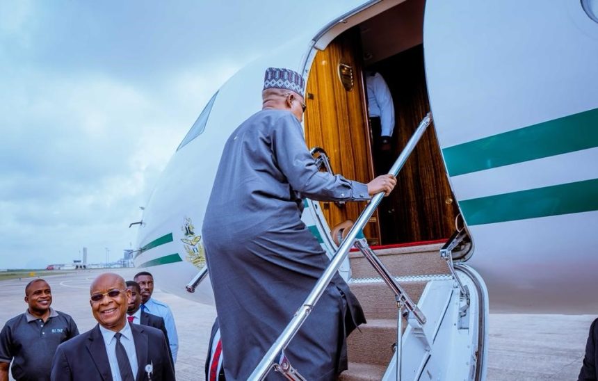 Kashim Shettima departs Abuja