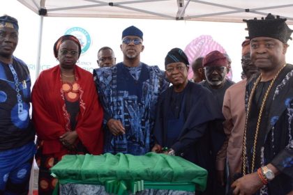 Oyetola, Abiodun and others at the groundbreaking ceremony of the Gateway Inland Dry Port