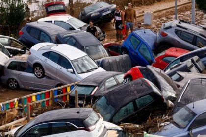 A scene in Spain's flood