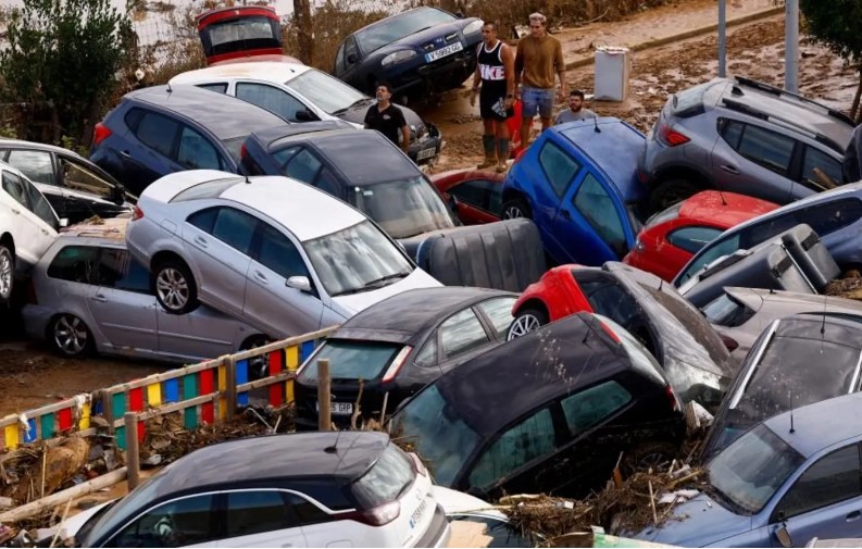 A scene in Spain's flood