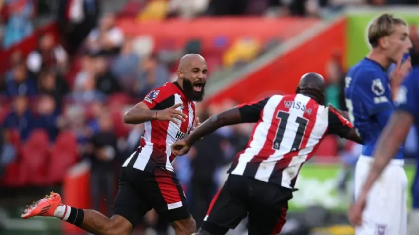 Bryan Mbeumo scored deep into injury time as Brentford beat Ipswich