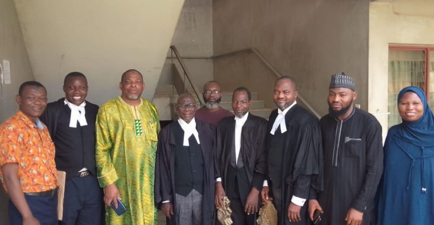 ISI MUSLIM PARENTS FORUM led by Abdur-Rahman Balogun, its Chairman and team of their lawyers led Barr. Hassan Fajimite and Barr. Yusuf Anikulapo after the judgment in Ibadan