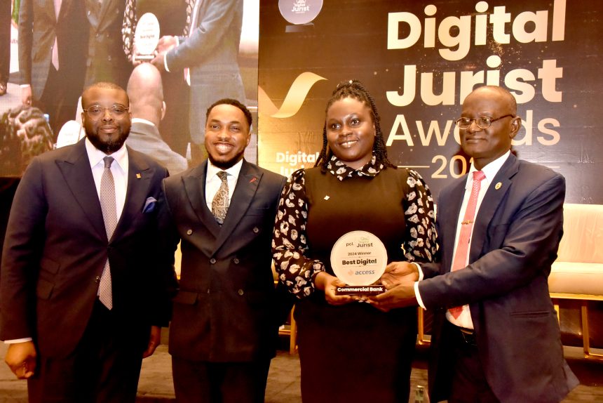 L-R: Adebowale Shonekan, Chukwudi Amadi and Ezinne Nwene receiving the award from Abbas Babagana